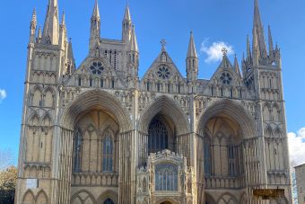 image shows Peterborough cathedral
