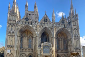 image shows Peterborough cathedral